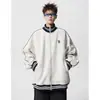 Jaqueta Casaco Estilo Novo Primavera e Outono Gola Alta Solta Simples Versátil Casual Esportivo Retrô Conjunto Baseball para Homens e Mulheres