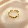 Anillo de siete perlas esmaltadas de oro auténtico chapado, moda vintage nuevo estilo francés para mujer, anillo abierto de alta gama de nicho al por mayor