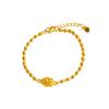 2022 Nuevo brazalete de oro de imitación moda nacional cabeza de Buda hueco brazalete carácter fu joyería retro para mujer cadena de cuentas ajuste