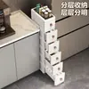 Armario de Almacenamiento Estrecho con Cajones, Armario para Espacios Pequeños de Cocina, Estante de Almacenamiento para Baño, Armario de Almacenamiento para Baño, Armario Móvil
