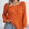Suéter Pulóver de Punto Trenzado Cuadrado con Botones Casual Otoño/Invierno 2026 Estación Independiente Amazon Transfronterizo Ropa para Mujer