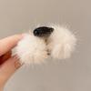 Mao Mao Pinza de Agarre Felpa tamaño pequeño Flequillo Lado Bola de Pelo Pinza para el Cabello Adorno para la Cabeza Artefacto Celebridad de Internet Tarjeta para el Cabello