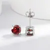 Pendientes de Plata de Ley S925 Chapada con Imitación de Moissanita de 1 Quilate, Pendientes de Diamante de Color de Cuatro Garras, Pendientes de Lujo Accesible
