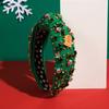 Navidad Navidad diadema de franela incrustada con copo de nieve árbol de Navidad hombre de jengibre decoración diadema accesorios para el cabello transfronterizos