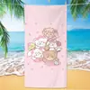 Toalla de playa de dibujos animados anime mikko transfronteriza, toalla de baño de playa para niños de fibra ultrafina, toalla absorbente de secado rápido