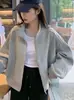 Chaqueta Deportiva Corta para Mujer 2026 Otoño Nueva Casual Versátil Chaqueta de Béisbol Holgada Adelgazante Cárdigan Top
