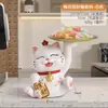 Bandeja Criativa Gato da Sorte Cofrinho Cofrinho Ornaments de Armazenamento para Varanda Decorações para Gabinete de Vinhos da Sala de Estar Presente para Crianças
