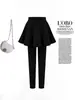 Calça Legging Falsa de Duas Peças Feminina Estilo Fino Primavera e Outono 2026 Novo Tamanho Grande Meninas Plus Size Cintura Alta Emagrecedor Meninas Baixas Justa ao Corpo Calça Saia