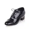 Zapatos de Cuero para Mujer, Estilo Británico, Tacón Medio Grueso, Cierre de Cordones Delantero, Talla Grande, Zapatos de Mujer para Exportación, Corte Profundo, Estilo para Todas las Estaciones B-4