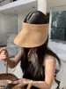 Sombrero de Paja Nuevo Estilo Francés de Ala Ancha para Mujer, Sombrero de Sol de Playa de Verano, Sombrero de Sol de Ala Ancha Moderno y Versátil