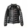 Chamarra ligera de plumón Moncler m-brand con cuello de piel, corte ajustado, para mujer, estilo corto, cuerpo acanalado ajustado, engrosada, cálida, casual