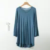 Camiseta de Verano Fina de Modal de Nueve Mangas para Mujer con Cuello en V Talla Extra Grande Top Holgado Casual Camiseta Base para Aire Acondicionado