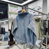 País Isleño Textura de Rejilla de Maíz Única Capa Media Dinámica Cálida Unisex Estilo Montaña al Aire Libre Chaqueta de Polar Holgada con Capucha