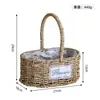 Cestas de Flores de Palha Trançada Selecionadas Cuidadosamente em Estilo Pastoral, Cestas para Arranjo de Flores Frescas de Floricultura, Vasos de Flores Trançados de Rattan, Cestas de Presente, Cestas de Armazenamento de Lanches