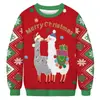 Moletom de Gola Redonda Estilo Casal para Exportação Transfronteiriça Europeu e Americano Estampado 3D Véspera de Natal Top de Manga Comprida de Natal Fábrica de Origem
