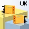 Carregador USB duplo PD duplo de 120 W aplicável ao telefone celular Apple Huawei Xiaomi, europeu e americano, tipo c, cabeça de carregamento britânica