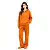 Conjunto de Sudadera con Cremallera Estilo Europeo y Americano para Mujer de Comercio Exterior Amazon, Conjunto de Sudadera con Cremallera de Felpa Estilo Coreano + Pantalones de Pierna Ancha