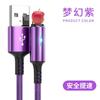 El nuevo cable de datos trenzado con luz para pez relámpago para Apple Android tipo c 40W línea de carga para teléfono móvil Huawei