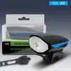 Venta al por mayor de fábrica 7588 luz de bicicleta con bocina recargable linterna para montar de noche accesorios para bicicleta bicicleta de montaña