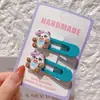 HD7416A02 Lindo Panda Estilo Coreano Pinza para el Cabello Pinza para Flequillo Lateral Pasador de Ocho Vías Pin BB Pasador Accesorio para el Cabello para Mujeres