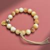 Pulsera Juguete de Raíz de Bodhi con Forma de Garra de Gato Estilo Nacional para Estudiantes Alrededor del Dedo Suave Carbón Tostado Semilla de Bodhi Jade Blanco Pulsera de Cuentas de Buda Wenwan para Mujeres
