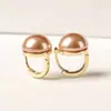 Pendientes Redondos de Perla Franceses Simples y de Alta Gama, Pendientes Pequeños, Dulces y Lujosos, Pendientes de Diseño de Nicho para Mujer
