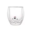Taza de Doble Capa con Forma de Oso Engrosada del Fabricante, Taza Transparente de Vidrio de Borosilicato Alto de Colores, Taza de Doble Capa de Dibujos Animados para Café y Leche en Casa