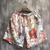 Shorts de praia masculinos de verão, shorts florais finos, sunga de secagem rápida, calças de dormir da moda folgadas, calças casuais até o joelho, shorts grandes