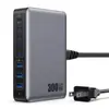Cargador de Teléfono Móvil Multi-Puerto de Nitruro de Galio 300W Transfronterizo Tipo-C Estación de Carga de Escritorio Multi-Puerto de Alta Potencia