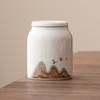 Fabricante de Latas de Té de Jade Grasa de Cordero, Latas Selladas de Alta Gama, Latas Domésticas para Almacenamiento de Té, Almacén de Cerámica para Té Negro Pu'Er Chino