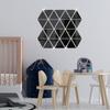 Calcomanías de pared acrílicas transfronterizas personalizadas triángulo regular lado 15CM calcomanías de espejo sala de estar pared de fondo pintura decorativa espejo