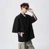 Chaqueta Camisa de Manga Tres Cuartos Texturizada para Hombre 2026 Verano Nuevo Estilo Holgada Secado Rápido Casual Camisa de Manga Media Camiseta