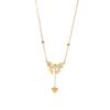 Nuevo Collar Princesa de Escape Femenino Lazo Amor 18k Chapado en Oro Sin Decoloración Elegante Celebridad Cibernética Cadena para Clavícula de Acero de Titanio