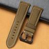 Correa de Reloj de Cuero Marino Grueso, Cuero Crazy Horse, Adecuada para Relojes Panerai, Correa de Cuero de Vaca Crazy Retro Rugosa Mate Europea y Americana