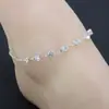 Joias Transfronteiriças Europeias e Americanas, Tornozeleiras de Praia Simples e Personalizadas com Cravação de Diamantes, Acessórios de Pé Versáteis de Liga Metálica com Diamantes Brilhantes para o Verão, Tornozeleiras Femininas