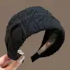 Diadema vintage de lunares plisada de ala ancha para mujer, casual y única, con un toque de alta gama, diadema versátil que hace que la cabeza se vea más alta y el rostro parezca más pequeño