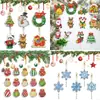 Pintura de Diamantes Transfronteriza Personalizada Hecha a Mano DIY Diamante Completo Imán para Refrigerador Posavasos de Diamante Navideño Colgante Colgante Adornos Colgantes