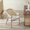 Silla de Comedor de Madera Maciza y Ratán Estilo Chino Nuevo Silla de Diseño para Hotel Restaurante Respaldo de Caja Silla de Estudio Vintage para Hogar