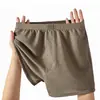 Pantalones Cortos de Hielo de Seda con Textura Flecha de Verano 2026, Cintura Media, Tallas Grandes, Color Sólido, Transpirables, de Secado Rápido, Shorts Caseros para Hombre