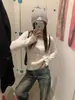 Suéter de Punto de Lana con Capucha Estilo Coreano para Mujer Chaqueta Exterior de Punto Versátil Aspecto Adelgazante Otoño e Invierno Nuevo Top de Punto para Poner Debajo