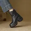 Botines de tacón ultra alto de 9 cm, con plataforma, colección otoño/invierno 2026, punta redonda, tacón grueso, cierre de cremallera en la espalda, botines de moda de tacón alto