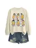 QUINTO GRADO Lazo Tienda Independiente de Amazon eBay Sudadera Casual de Moda Elegante para Mujer Cuello Redondo Otoño Invierno