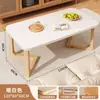 Mesa de Centro Pequeno Apartamento Sala de Estar Casa Estilo Escandinavo Perna de Madeira Maciça Mesa de Tronco 2025 Nova Casa de Aluguel Mesa de Chá Simples