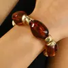 Moda Retrô Assimétrica Europeia e Americana Transfronteiriça Resina Ccb Prata Quebrada Turquesa Conjunto de Pulseiras com Contas Pulseira Maillard