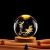 Bola de cristal con grabado láser estéreo 3D de la constelación de Piscis, luz cálida, luz nocturna curativa, adornos con borde cruzado