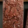 Token de madeira de raio natural data madeira token dragão e fênix etiqueta nada fofoca peixe tai chi pingente etiqueta fênix