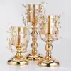 Portavelas de Cristal Cena a la Luz de las Velas Accesorios para Bodas Decoración Creativa para el Hogar Vela Perfumada Dorada Cristal Vela Aromática Romántica Mesa de Comedor Arte en Hierro