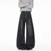 Pantalones retro de pierna ancha y corte holgado hasta el suelo, jeans nuevos lavados de moda, diseño de pierna curva, efecto desgastado, caída fluida, 2026