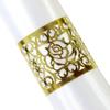 Boda Transfronteriza Flor Rosa Hueca Imitación Metal Dorado Hebilla para Toalla Hotel Servilletero Decorativo Hebilla de Papel Fábrica de Origen