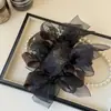 Goma para el pelo con lazo de cinta de gasa estilo coreano para niñas, Cuerda para el pelo estilo perezoso de hada para coleta y moño